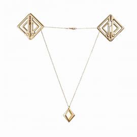 Затискачі для сосків з легкою підвіскою LOCKINK Adjustable Nipple Clamps with Light Pendant - Golden - 1