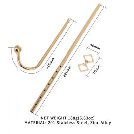Анальний гак LOCKINK Golden Adjustable Anal Hook Set - 2