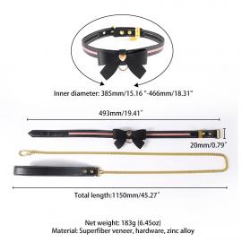 Повідець LOCKINK SEVANDA Love Heart Butterfly Leather Collar Set - Black - 6