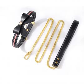 Повідець LOCKINK SEVANDA Love Heart Butterfly Leather Collar Set - Black - 1