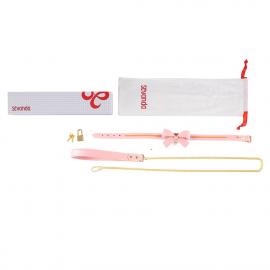 Повідець LOCKINK SEVANDA Love Heart Butterfly Leather Collar Set - Pink - 6