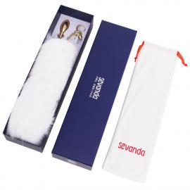 Металева анальна пробка Лисий хвіст LOCKINK SEVANDA White Fox-Tail Anal Pear-shape Plug - 8