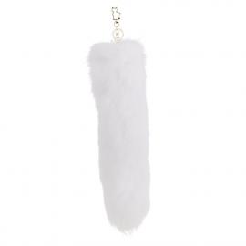 Металева анальна пробка Лисий хвіст LOCKINK SEVANDA White Fox-Tail Anal Pear-shape Plug - 4