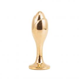 Металева анальна пробка Лисий хвіст LOCKINK SEVANDA White Fox-Tail Anal Rose-shape Plug - 3