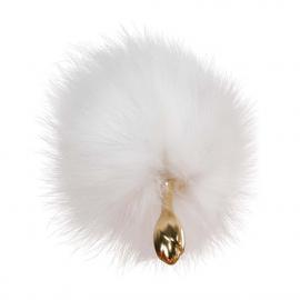 Металева анальна пробка Лисий хвіст LOCKINK SEVANDA White Fox-Tail Anal Rose-shape Plug - 7