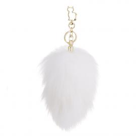 Металева анальна пробка Кролячий хвіст LOCKINK SEVANDA White Bunny-Tail Anal Rose-shape Plug - 8