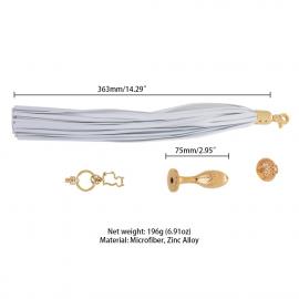 Металлическая анальная пробка Хвост пони LOCKINK SEVANDA White Pony-Tail Anal Pear-shape Plug - 7