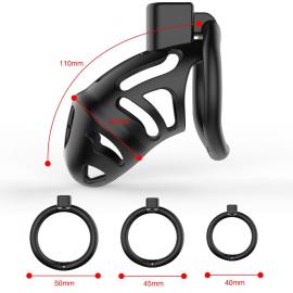 Клітка для пеніса LOCKINK SEVANDA Plastic Penis Chastity Cage - Black - 8