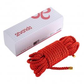 Мотузка для шибарі LOCKINK SEVANDA Shibari Pratice Rope Red, 8 метрів - 4