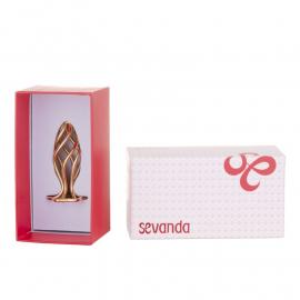 Анальна пробка LOCKINK SEVANDA Hollow Spiral Golden Metal Anal Plug - S size - 5
