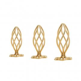 Анальна пробка LOCKINK SEVANDA Hollow Spiral Golden Metal Anal Plug - S size - 3