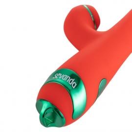 Вібратор-кролик із флогером LOCKINK SEVANDA Whip Vibrating Massage Wand - Red & Green - 5