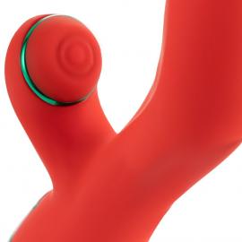 Вібратор-кролик із флогером LOCKINK SEVANDA Whip Vibrating Massage Wand - Red & Green - 6