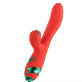 Вібратор-кролик із флогером LOCKINK SEVANDA Whip Vibrating Massage Wand - Red & Green - 8