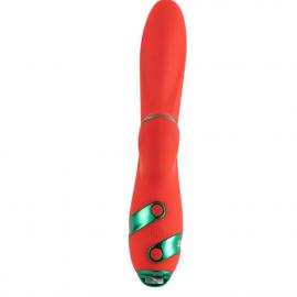 Вібратор-кролик із флогером LOCKINK SEVANDA Whip Vibrating Massage Wand - Red & Green - 4