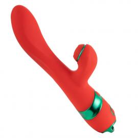 Вібратор-кролик із флогером LOCKINK SEVANDA Whip Vibrating Massage Wand - Red & Green - 3