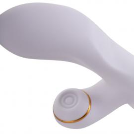 Вібратор-кролик із флогером LOCKINK SEVANDA Whip Vibrating Massage Wand - White & Golden - 2