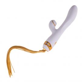 Вібратор-кролик із флогером LOCKINK SEVANDA Whip Vibrating Massage Wand - White & Golden - 1