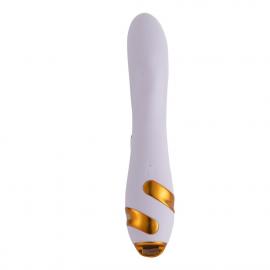 Вібратор-кролик із флогером LOCKINK SEVANDA Whip Vibrating Massage Wand - White & Golden - 3