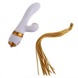 Вібратор-кролик із флогером LOCKINK SEVANDA Whip Vibrating Massage Wand - White & Golden - 5