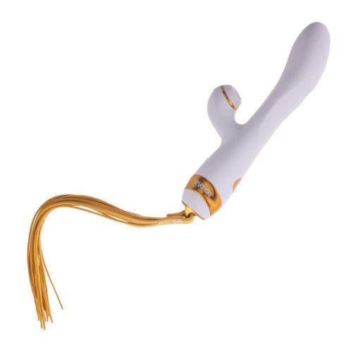 Вібратор-кролик із флогером LOCKINK SEVANDA Whip Vibrating Massage Wand - White & Golden