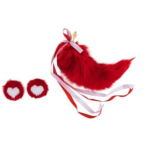 Анальна пробка з хвостом лисиці LOCKINK SEVANDA Red Vixen Set with Pear-shape Plug