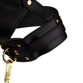 Маска-збруя для орального сексу з повідцем LOCKINK SEVANDA Blowjob Head Muzzle with Leash - 6