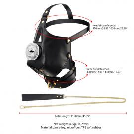 Маска-збруя для орального сексу з повідцем LOCKINK SEVANDA Blowjob Head Muzzle with Leash - 10