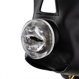 Маска-збруя для орального сексу з повідцем LOCKINK SEVANDA Blowjob Head Muzzle with Leash - 4