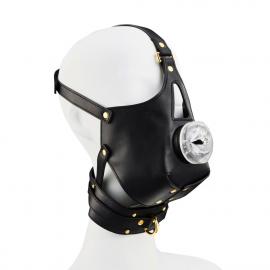 Маска-збруя для орального сексу з повідцем LOCKINK SEVANDA Blowjob Head Muzzle with Leash - 8