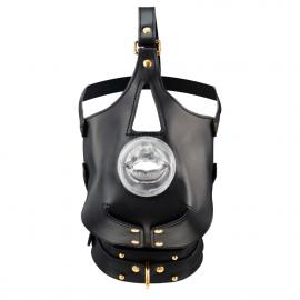 Маска-збруя для орального сексу з повідцем LOCKINK SEVANDA Blowjob Head Muzzle with Leash - 1