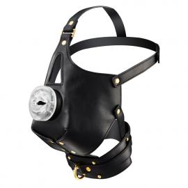 Маска-збруя для орального сексу з повідцем LOCKINK SEVANDA Blowjob Head Muzzle with Leash - 2