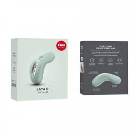 Накладний вібратор Fun Factory LAYA III sage green, ефект постукування пальцем - 3