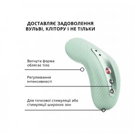 Накладний вібратор Fun Factory LAYA III sage green, ефект постукування пальцем - 4