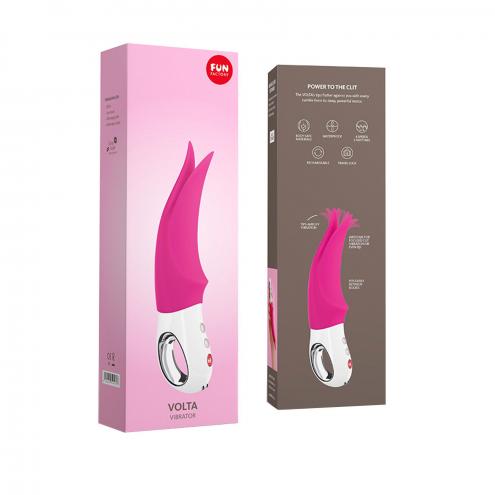 Вибратор для клитора Fun Factory VOLTA blackberry, гибкий двойной кончик