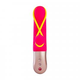 Мини вибратор-кролик со стимулирующей лентой Fun Factory AMORINO pink/neon yellow, лента съемная - 4