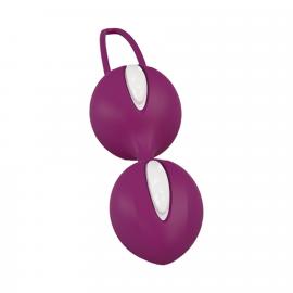 Вагинальные шарики Fun Factory SMARTBALLS DUO, бордово-белые, 2 шт - 4