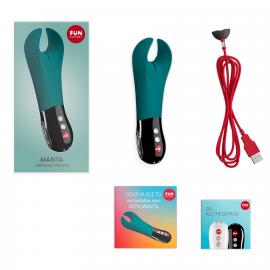 Вібратор для пеніса Fun Factory MANTA deep sea blue/black, підходить для парних ігор - 6