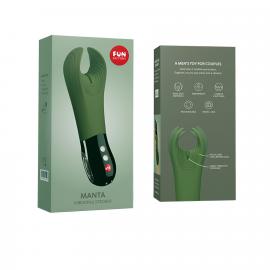 Вібратор для пеніса Fun Factory MANTA moss green/black, підходить для парних ігор - 3
