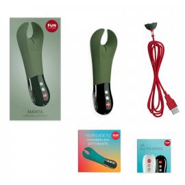 Вібратор для пеніса Fun Factory MANTA moss green/black, підходить для парних ігор - 2