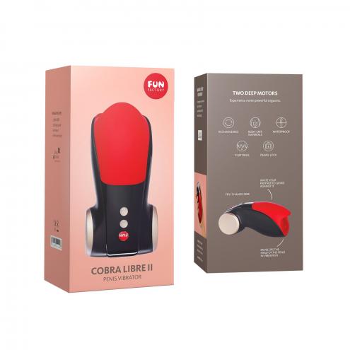 Мастурбатор для головки пеніса Fun Factory COBRA LIBRE II black/red, гра без рук
