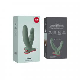 Двойной фаллоимитатор Fun Factory RYDE wild olive - 3