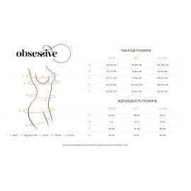 Сорочка беби-долл Obsessive Blomentis babydoll thong, XL/2XL, кружевной лиф, стринги в комплекте - 6