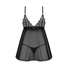 Сорочка беби-долл Obsessive Blomentis babydoll thong, XL/2XL, кружевной лиф, стринги в комплекте - 4