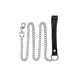 Повідець Fetish Tentation Premium Metal leash with cowhide leather wrist 115 см - 1