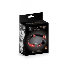 Кляп Fetish Tentation Premium Leather gag with silicone ball Red - 2