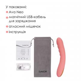 Смарт-вібратор із пульсацією Svakom Ava Neo Peach Pink - 10