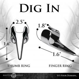 Набір каблучок з пазурами Master Series Five-Piece Sensation Claw Rings - Silver - 3