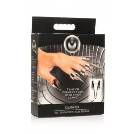 Набір каблучок з пазурами Master Series Five-Piece Sensation Claw Rings - Silver - 5