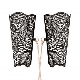Кружевные наручники и воротник Rosy Gold - Lace Cuffs and Collar - Black - 5